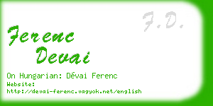 ferenc devai business card